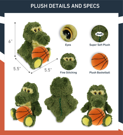 BIG EYE PLUSH - SITTING ALLIGATOR WITH BASKETBALL PLUSH