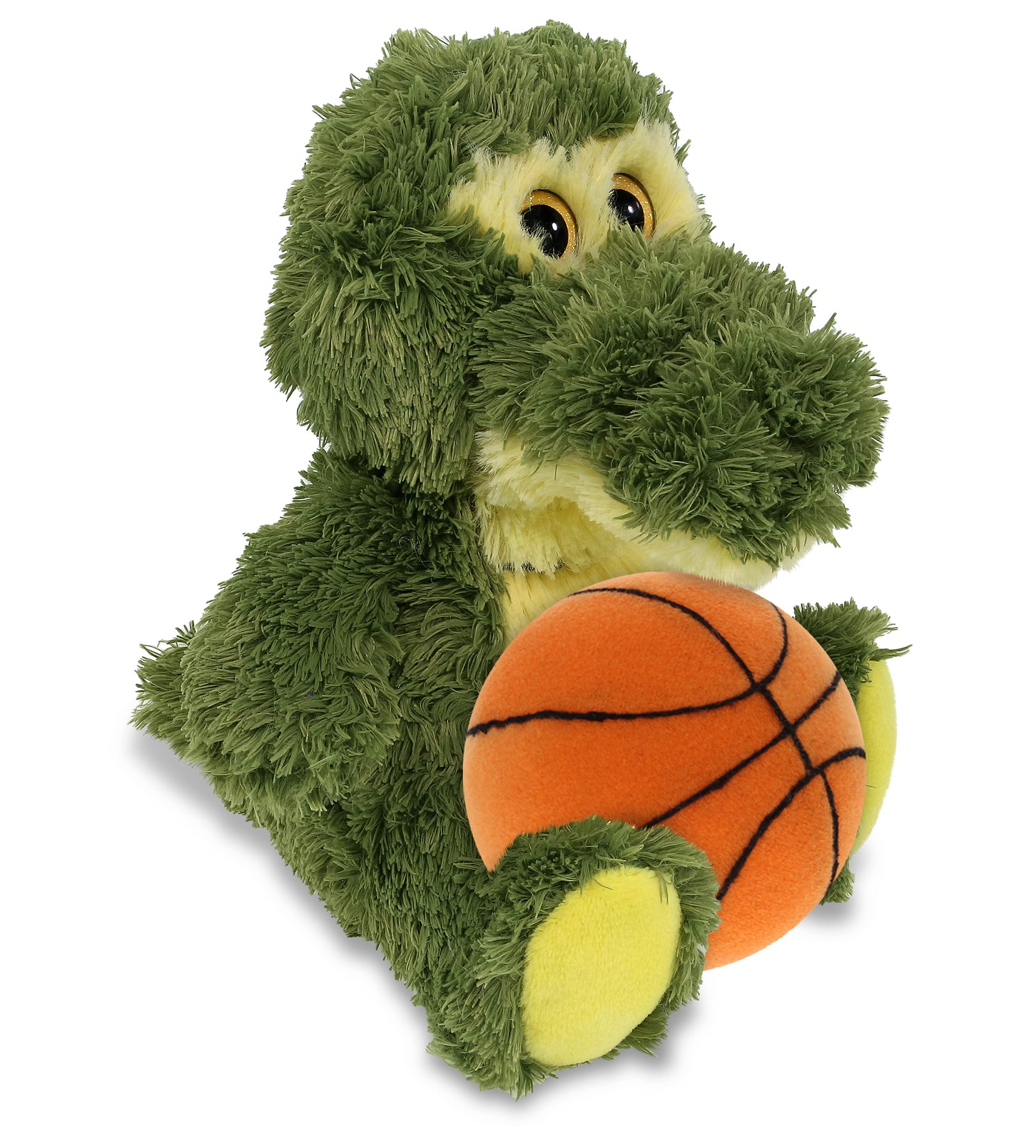 BIG EYE PLUSH - SITTING ALLIGATOR WITH BASKETBALL PLUSH