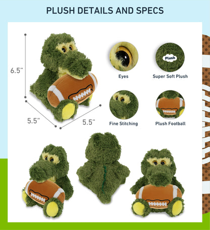 BIG EYE PLUSH - SITTING ALLIGATOR WITH FOOTBALL PLUSH