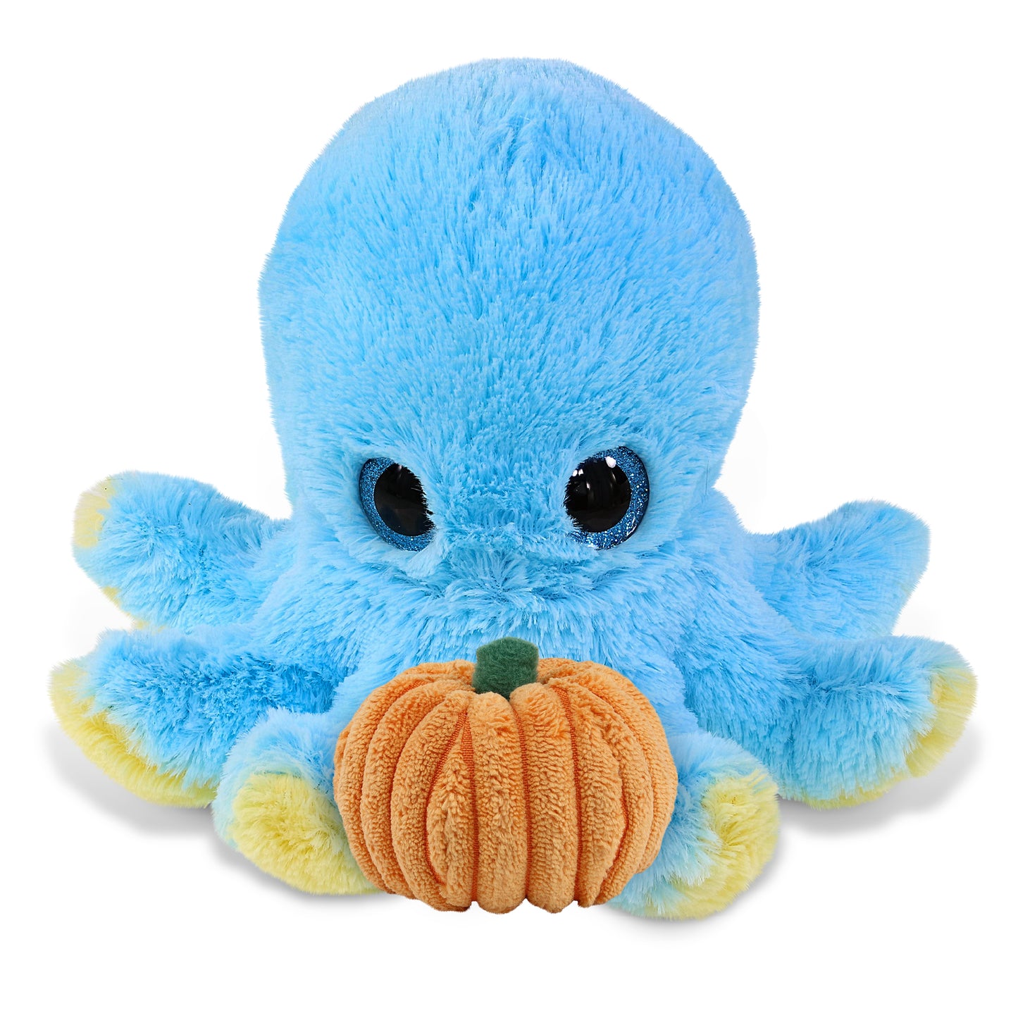 BIG EYE PLUSH - BLUE OCTOPUS WITH PUMPKIN PLUSH