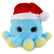 BIG EYE PLUSH - BLUE OCTOPUS WITH SANTA DRESS UP