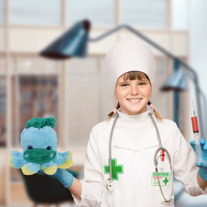 BIG EYE PLUSH - BLUE OCTOPUS WITH DOCTOR DRESS UP