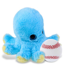 BIG EYE PLUSH - BLUE OCTOPUS WITH BASEBALL PLUSH