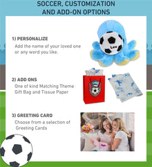 BIG EYE PLUSH - BLUE OCTOPUS WITH SOCCER PLUSH