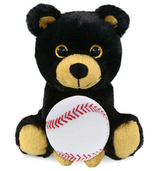 BIG EYE PLUSH - BLACK BEAR WITH BASEBALL PLUSH