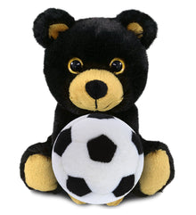 BIG EYE PLUSH - BLACK BEAR WITH SOCCER PLUSH