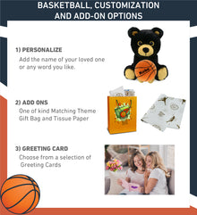 BIG EYE PLUSH - BLACK BEAR WITH BASKETBALL PLUSH