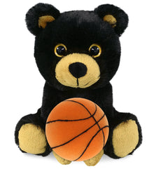 BIG EYE PLUSH - BLACK BEAR WITH BASKETBALL PLUSH