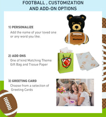 BIG EYE PLUSH - BLACK BEAR WITH FOOTBALL PLUSH