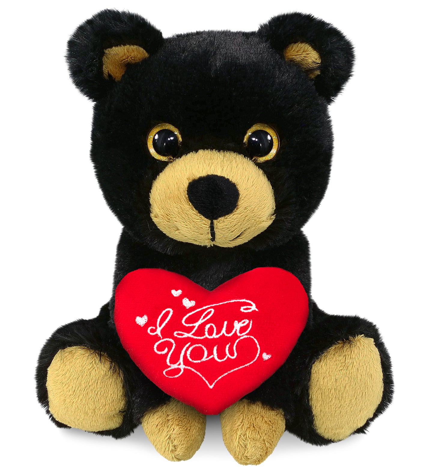 PLUSH I LOVE YOU RED HEART - BIG EYE PLUSH - BLACK BEAR