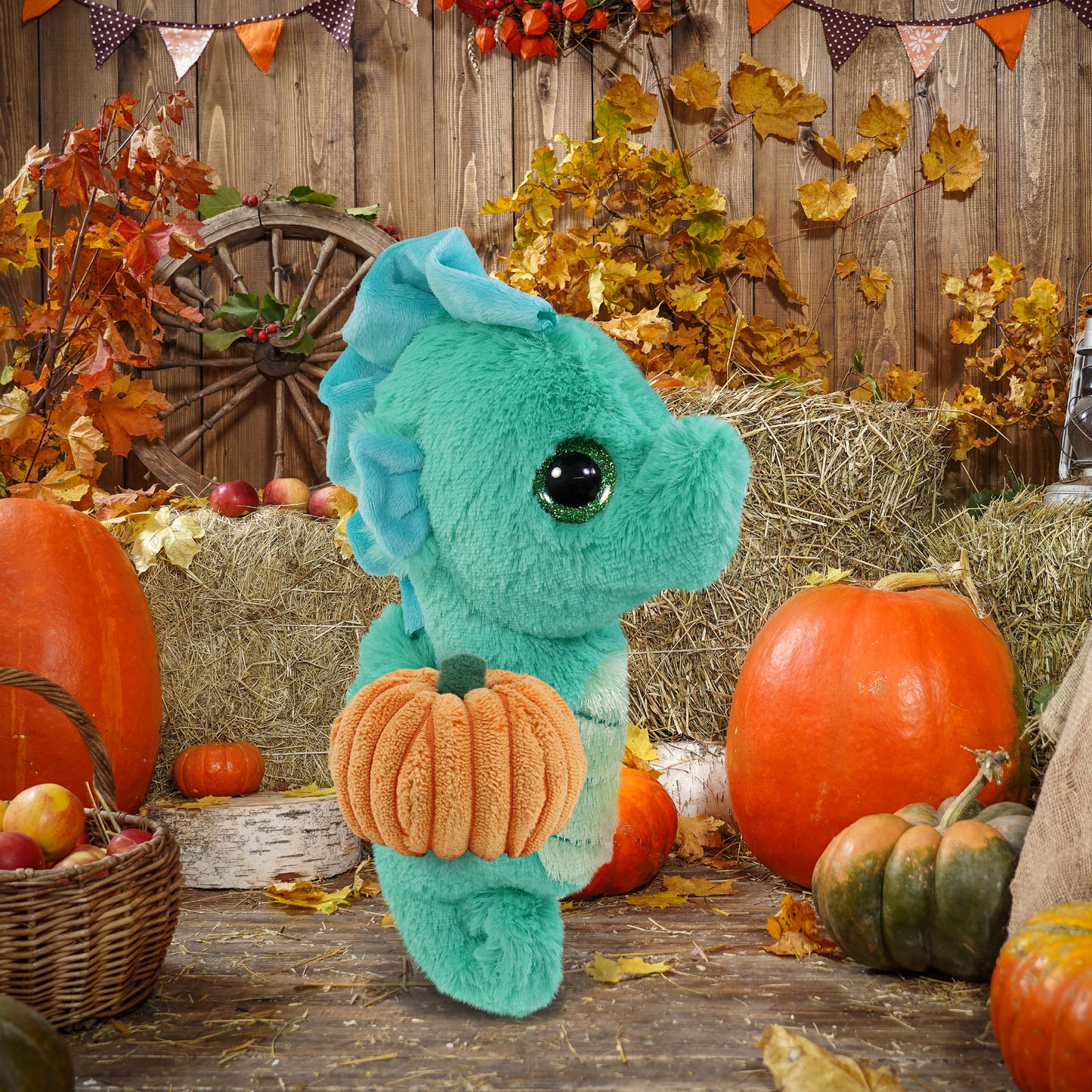 BIG EYE PLUSH - SEAHORSE WITH PUMPKIN PLUSH