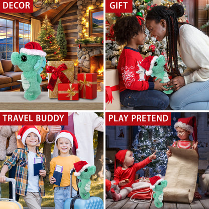 BIG EYE PLUSH - SEAHORSE WITH SANTA DRESS UP