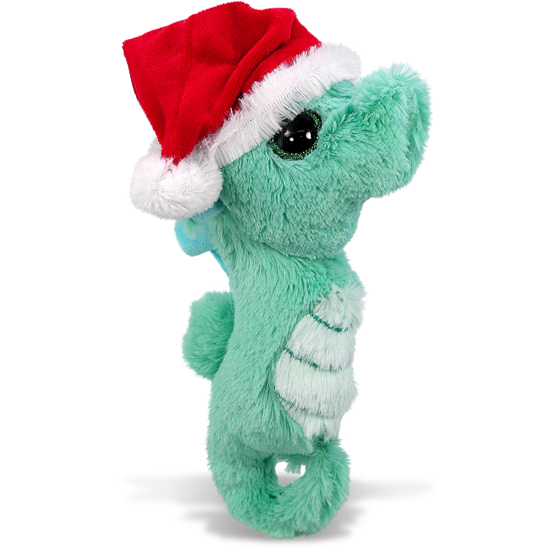 BIG EYE PLUSH - SEAHORSE WITH SANTA DRESS UP