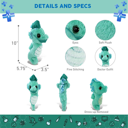 BIG EYE PLUSH - SEAHORSE WITH DOCTOR DRESS UP