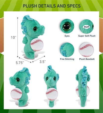 BIG EYE PLUSH - SEAHORSE WITH BASEBALL PLUSH