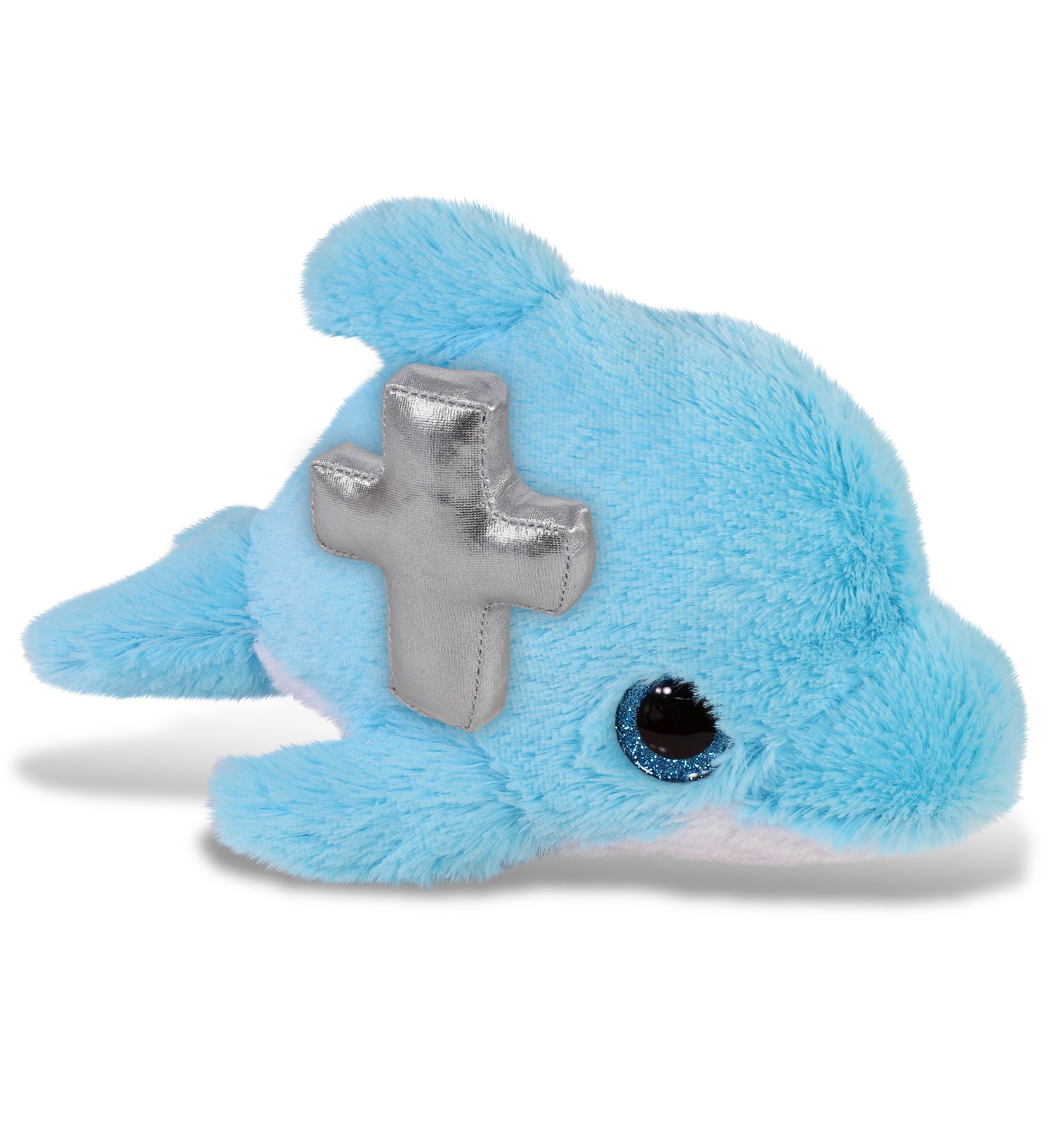 PLUSH CROSS - BIG EYE PLUSH - BLUE DOLPHIN