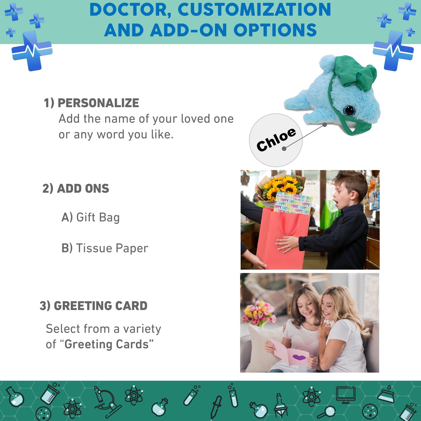 BIG EYE PLUSH - BLUE DOLPHIN WITH DOCTOR DRESS UP