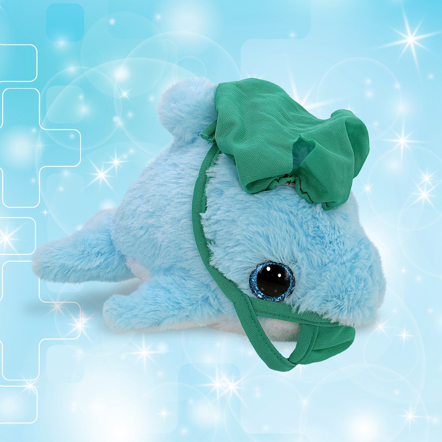 BIG EYE PLUSH - BLUE DOLPHIN WITH DOCTOR DRESS UP