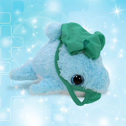 BIG EYE PLUSH - BLUE DOLPHIN WITH DOCTOR DRESS UP