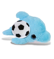 BIG EYE PLUSH - BLUE DOLPHIN WITH SOCCER PLUSH