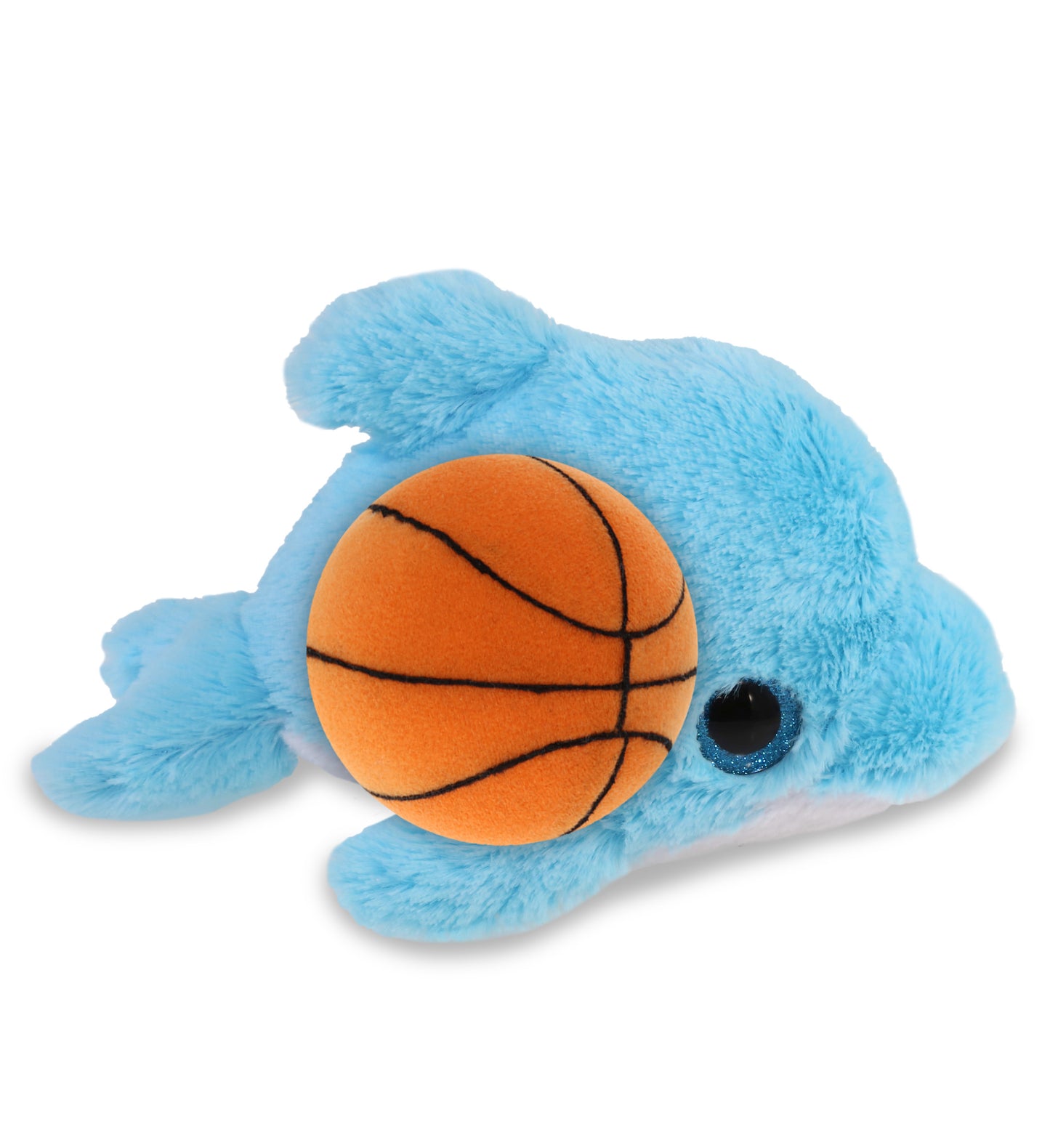 BIG EYE PLUSH - BLUE DOLPHIN WITH BASKETBALL PLUSH