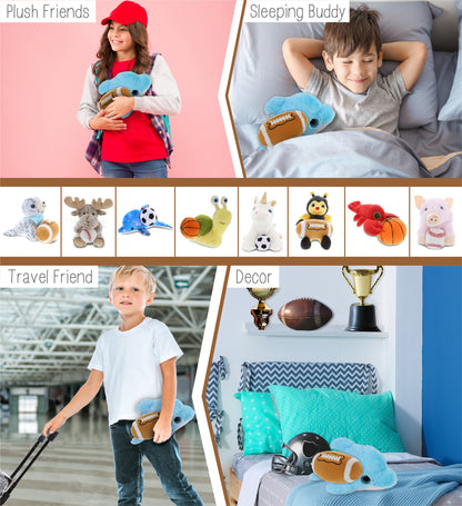 BIG EYE PLUSH - BLUE DOLPHIN WITH FOOTBALL PLUSH