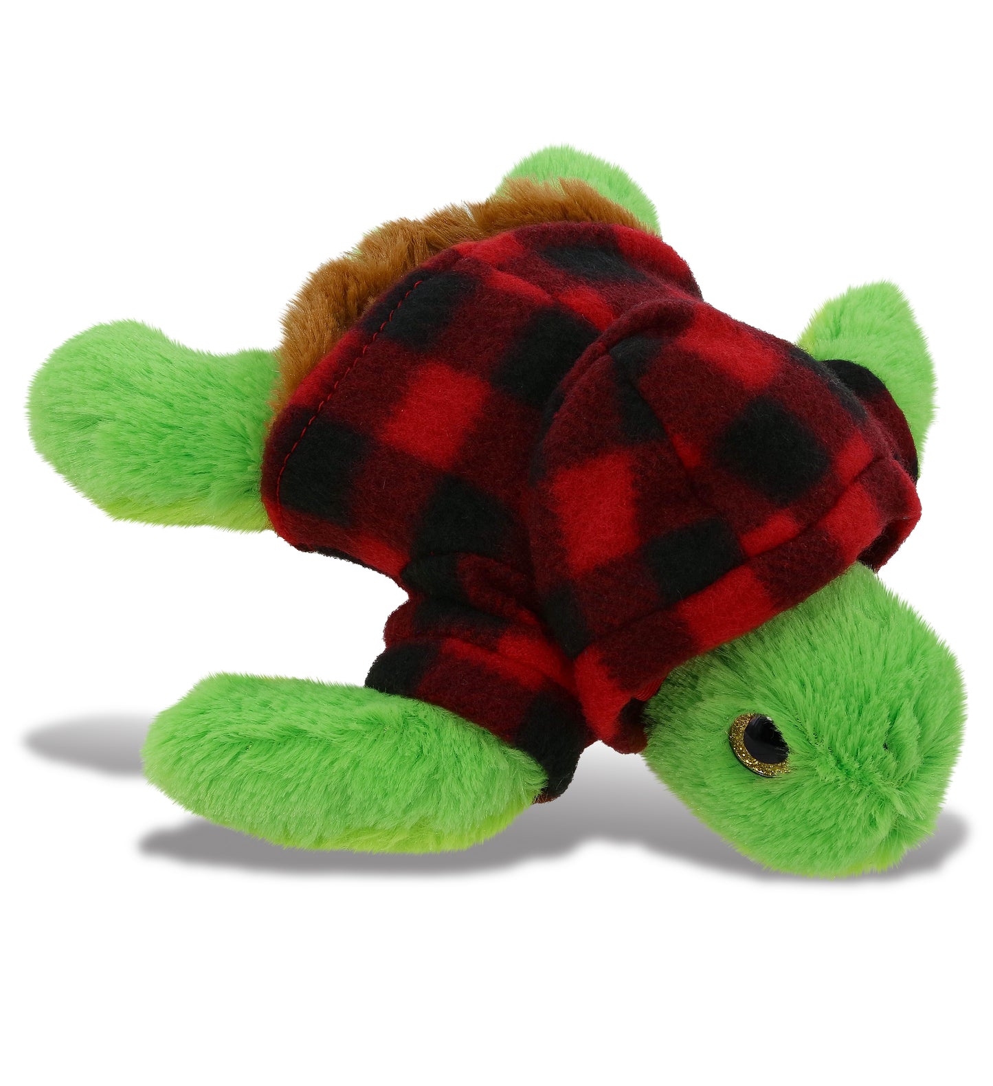 BIG EYE PLUSH - SEA TURTLE WITH RED PLAID HOODIE