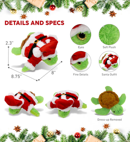 BIG EYE PLUSH - SEA TURTLE WITH SANTA DRESS UP