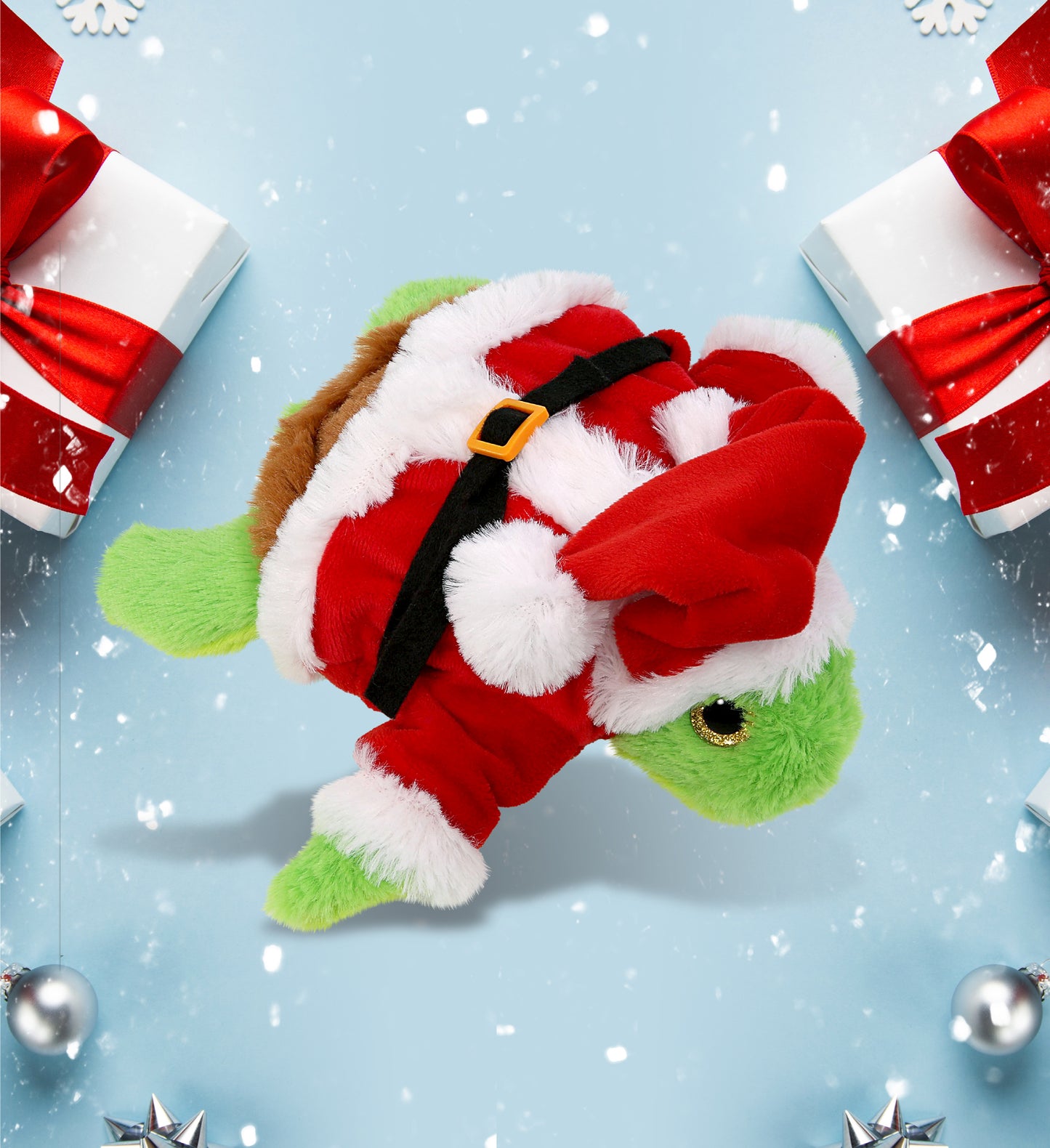 BIG EYE PLUSH - SEA TURTLE WITH SANTA DRESS UP