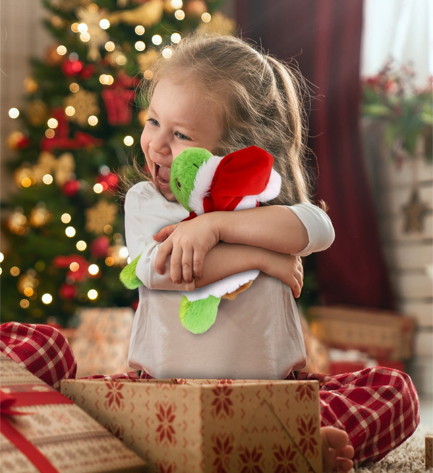 BIG EYE PLUSH - SEA TURTLE WITH SANTA DRESS UP