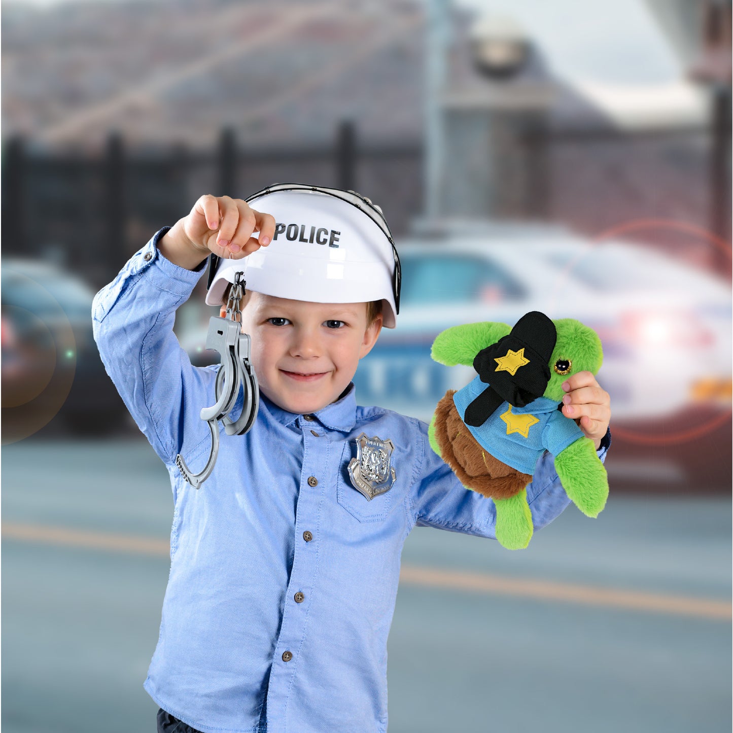 BIG EYE PLUSH - SEA TURTLE WITH POLICE DRESS UP