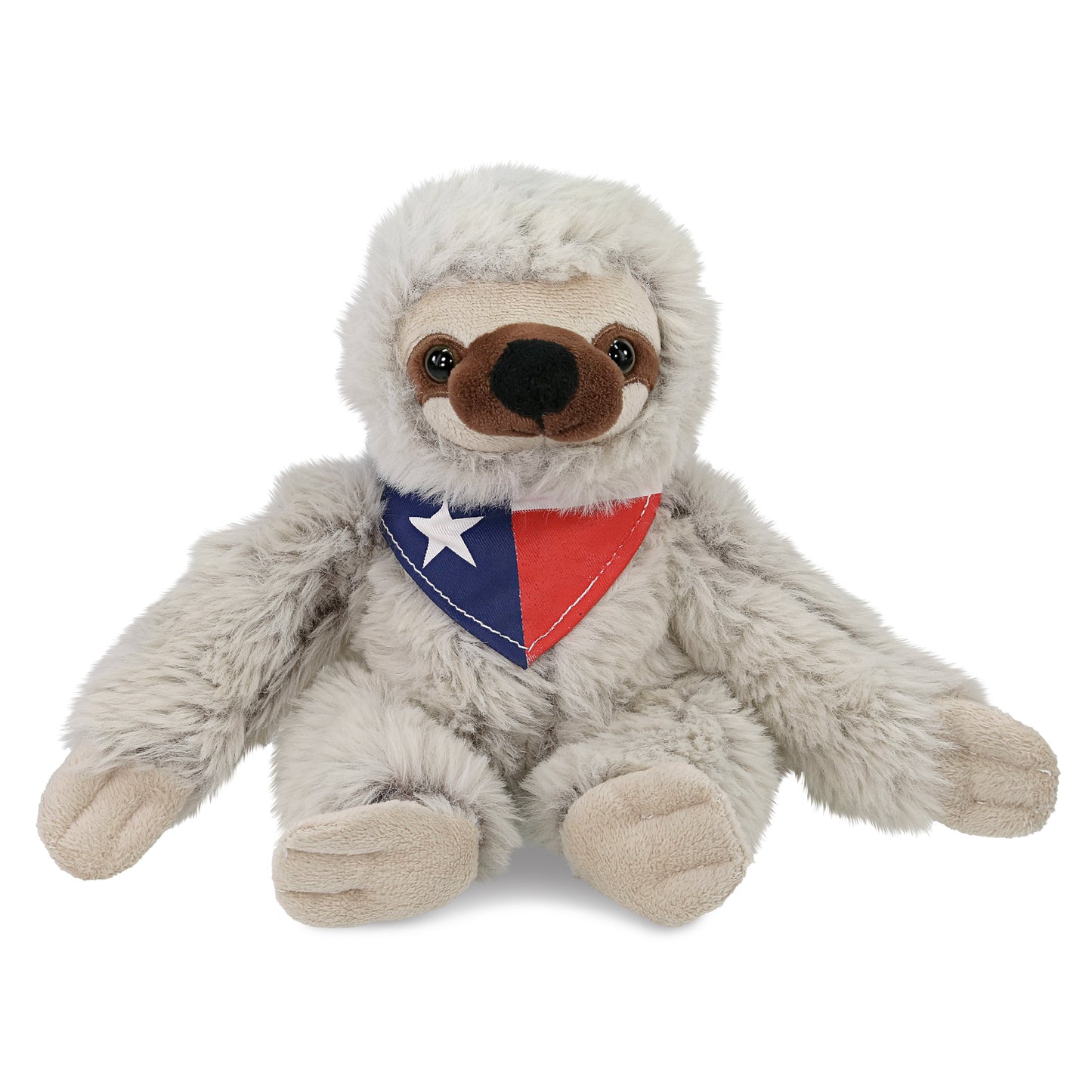 SUPER SOFT PLUSH - SLOTH WITH TEXAS FLAG BANDANA