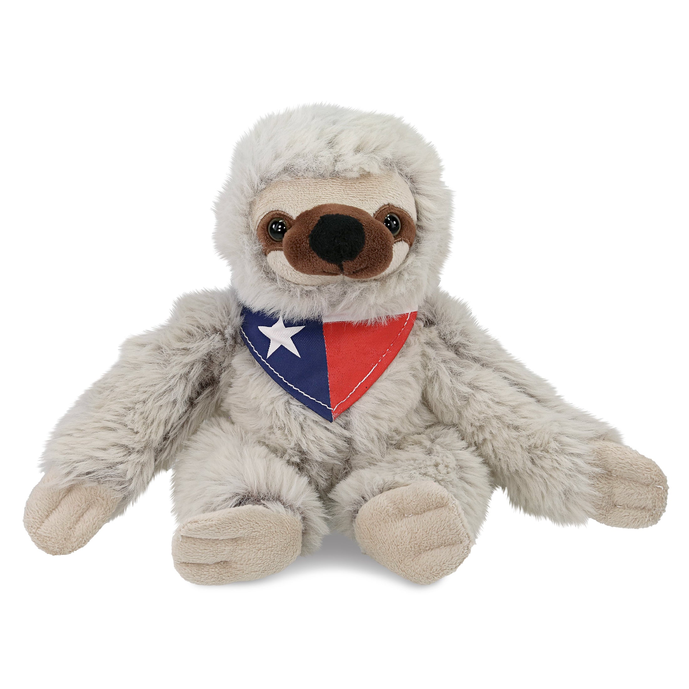 SUPER SOFT PLUSH - SLOTH WITH TEXAS FLAG BANDANA