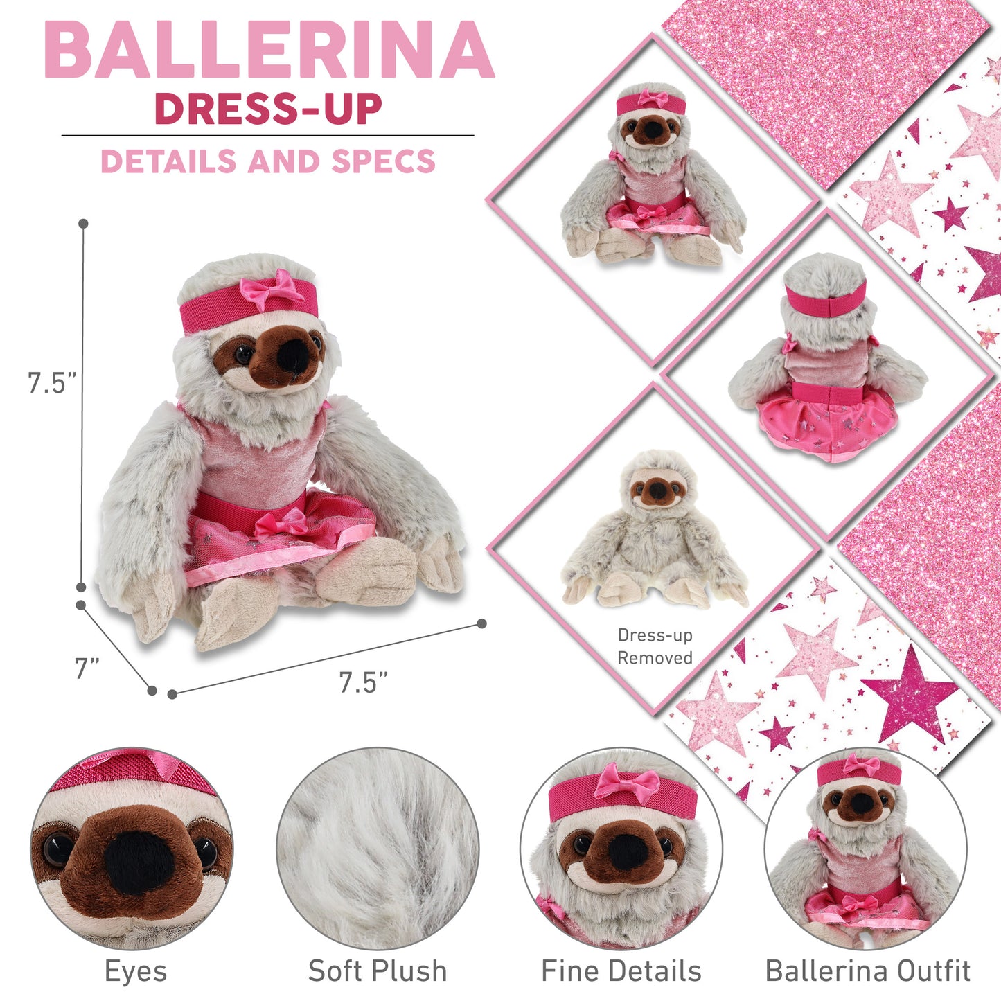SUPER SOFT PLUSH - SLOTH BALLERINA
