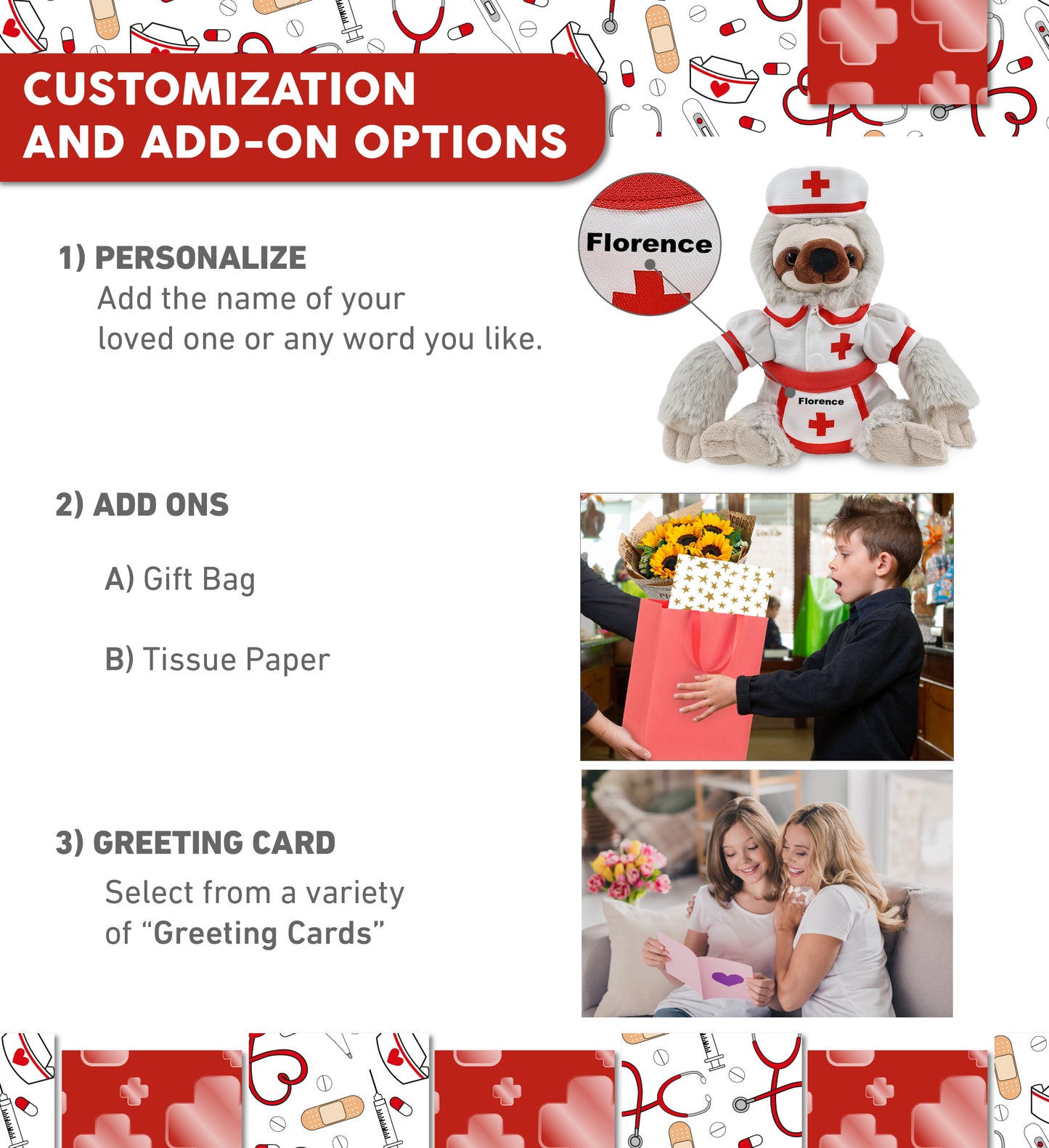 SUPER SOFT PLUSH - SLOTH With NURSE Dress-Up