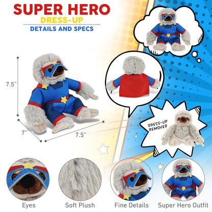 SUPER SOFT PLUSH - SLOTH SUPER HERO