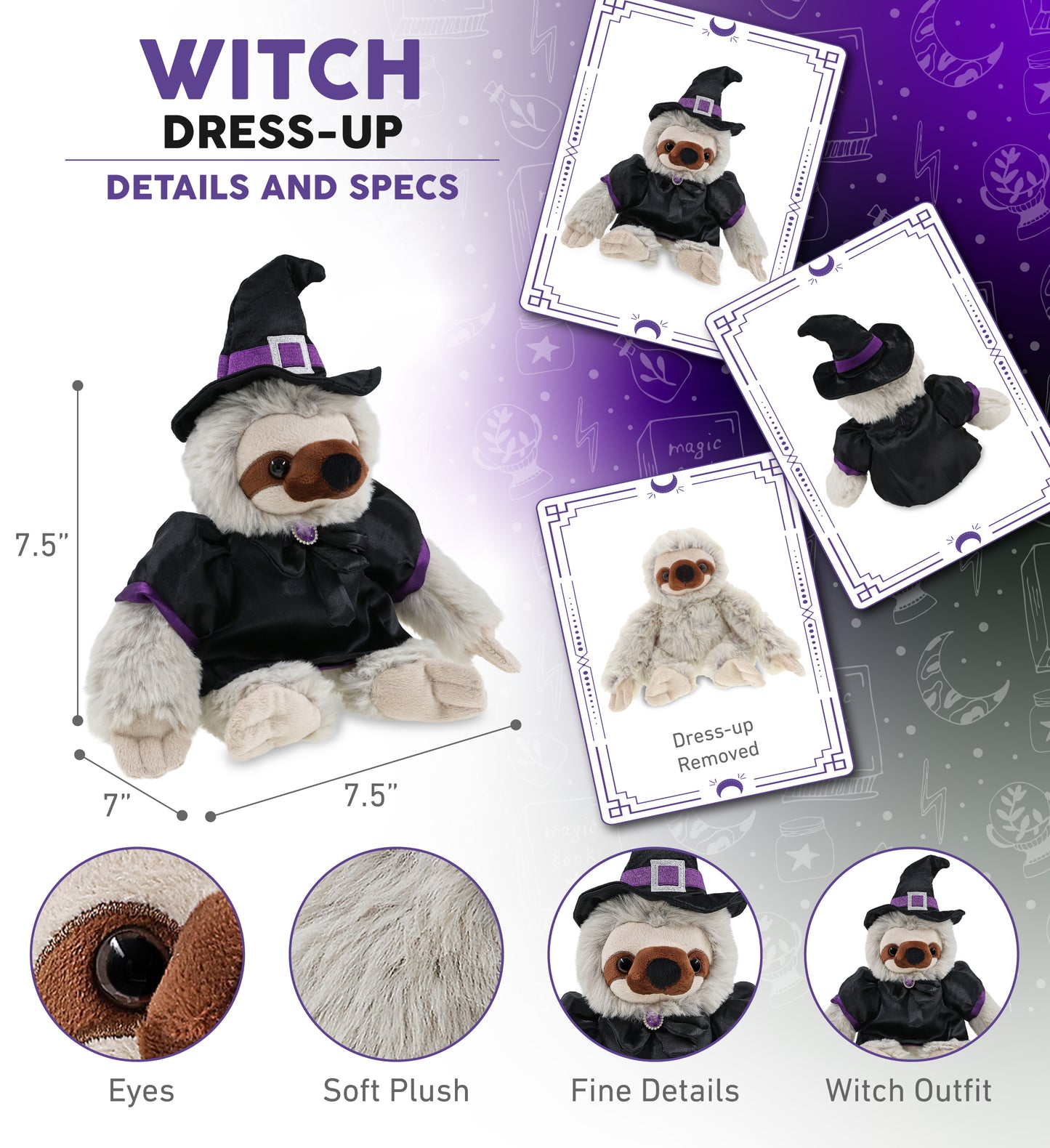 SUPER SOFT PLUSH - SLOTH WITCH