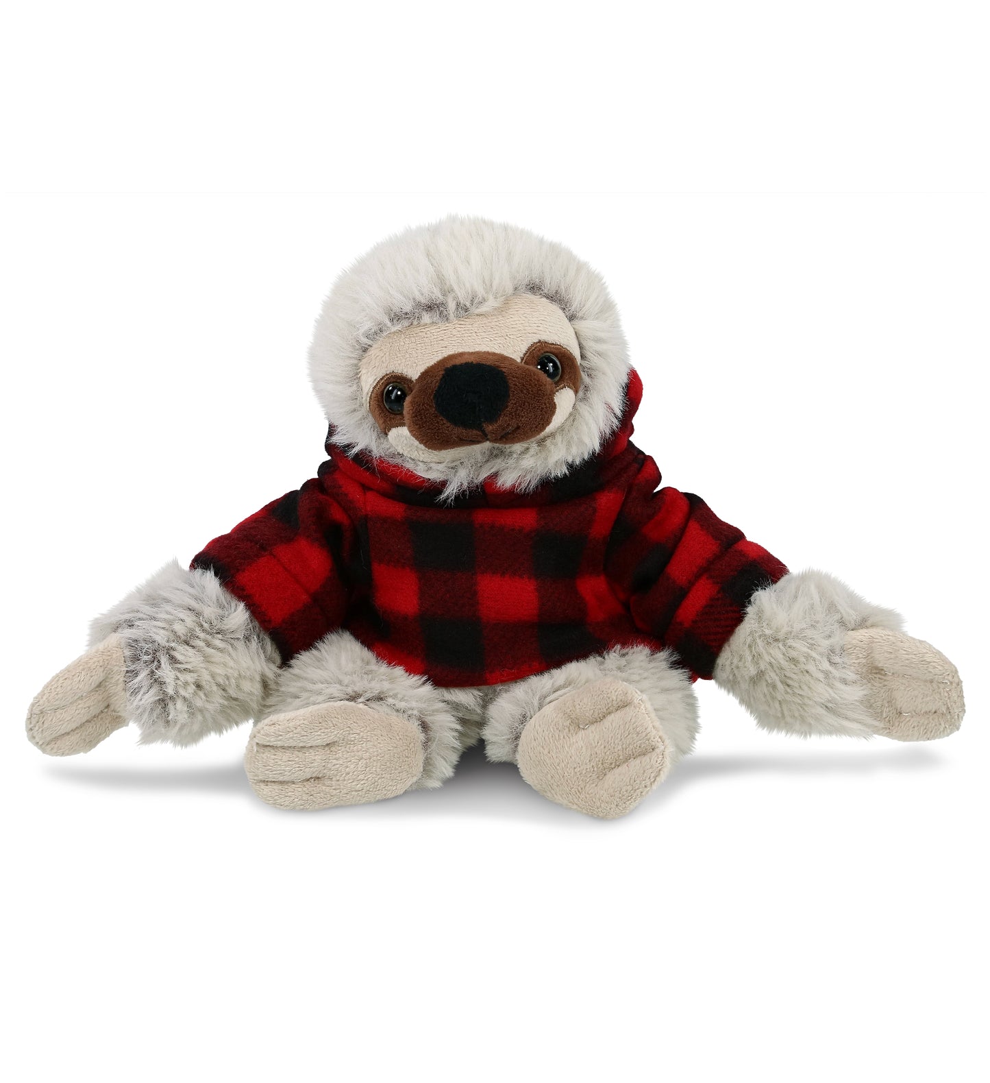 PLUSH RED PLAID HOODIE - SUPER SOFT PLUSH - SLOTH