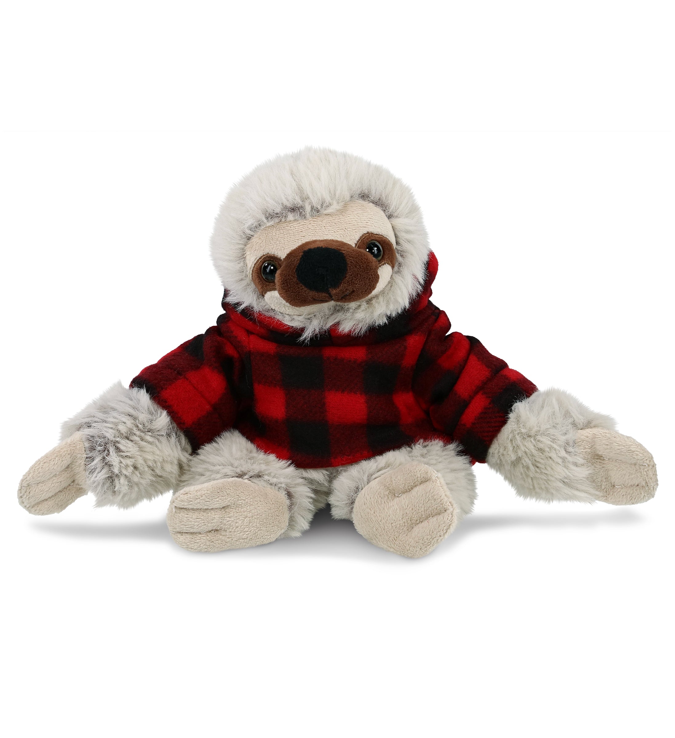 PLUSH RED PLAID HOODIE - SUPER SOFT PLUSH - SLOTH