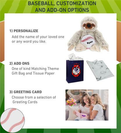 SUPER SOFT PLUSH - SLOTH WITH BASEBALL PLUSH