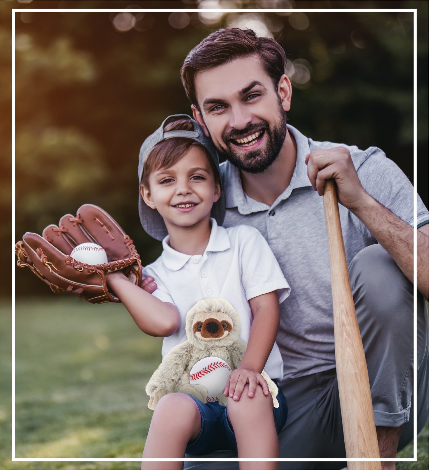 SUPER SOFT PLUSH - SLOTH WITH BASEBALL PLUSH