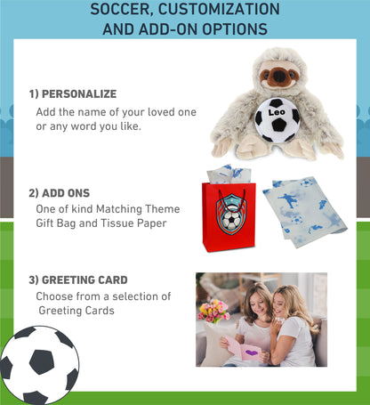 SUPER SOFT PLUSH - SLOTH WITH SOCCER PLUSH