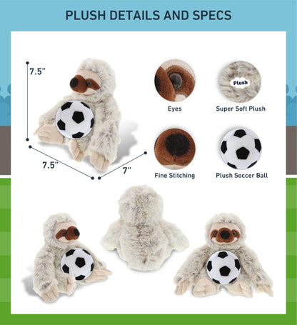 SUPER SOFT PLUSH - SLOTH WITH SOCCER PLUSH