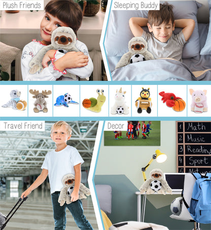 SUPER SOFT PLUSH - SLOTH WITH SOCCER PLUSH