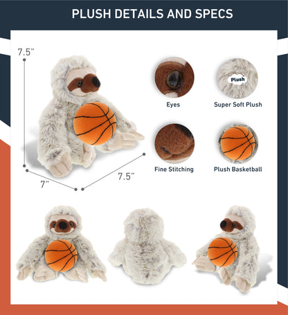 SUPER SOFT PLUSH - SLOTH WITH BASKETBALL PLUSH