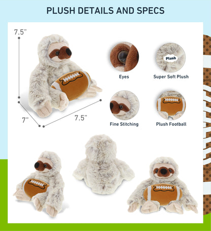 SUPER SOFT PLUSH - SLOTH WITH FOOTBALL PLUSH