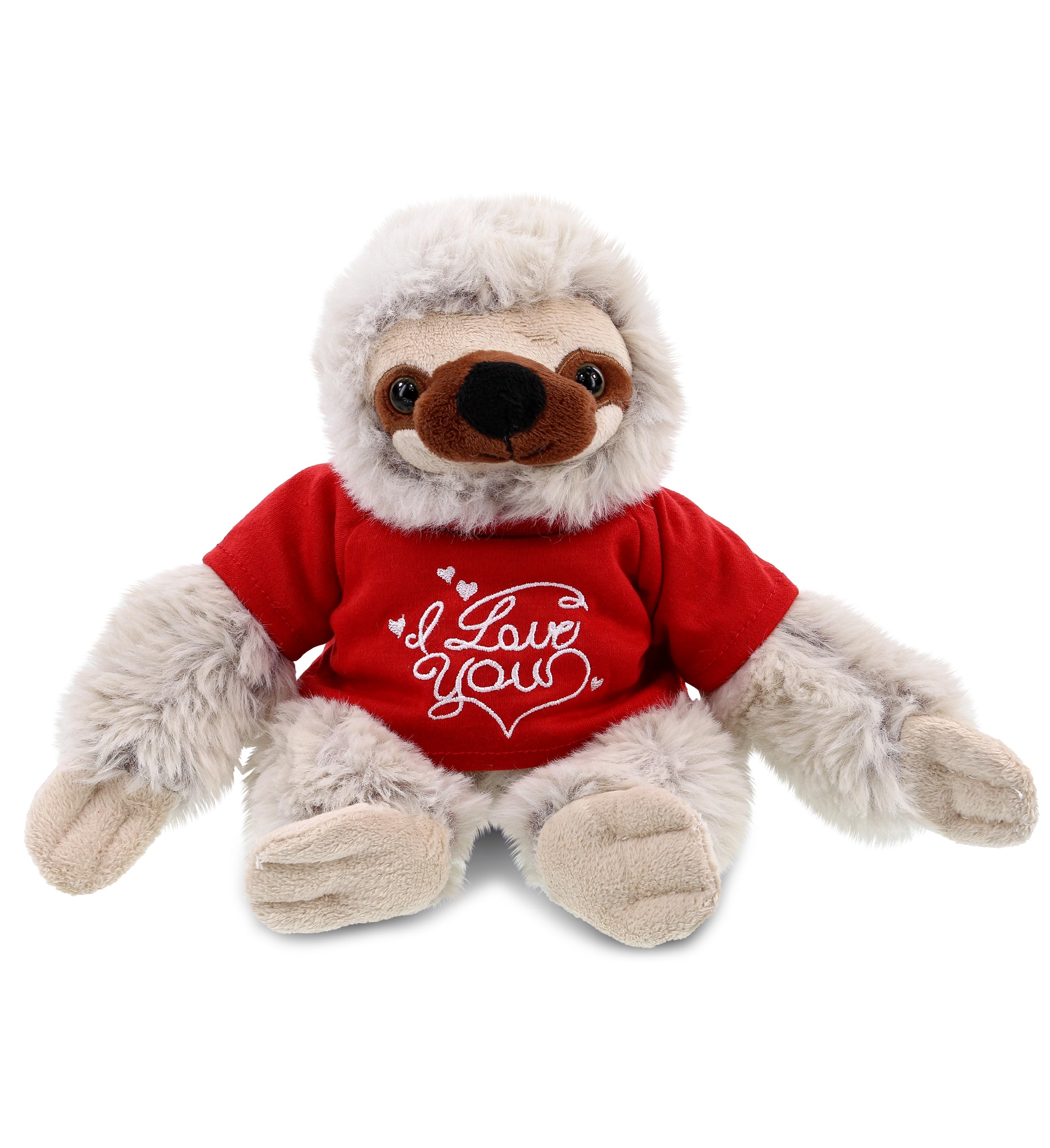 PLUSH I LOVE YOU RED SHIRT- SUPER SOFT PLUSH - SLOTH