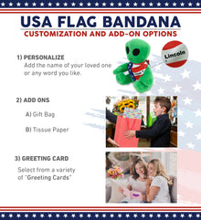6" PLUSH - ALIEN WITH USA FLAG BANDANA