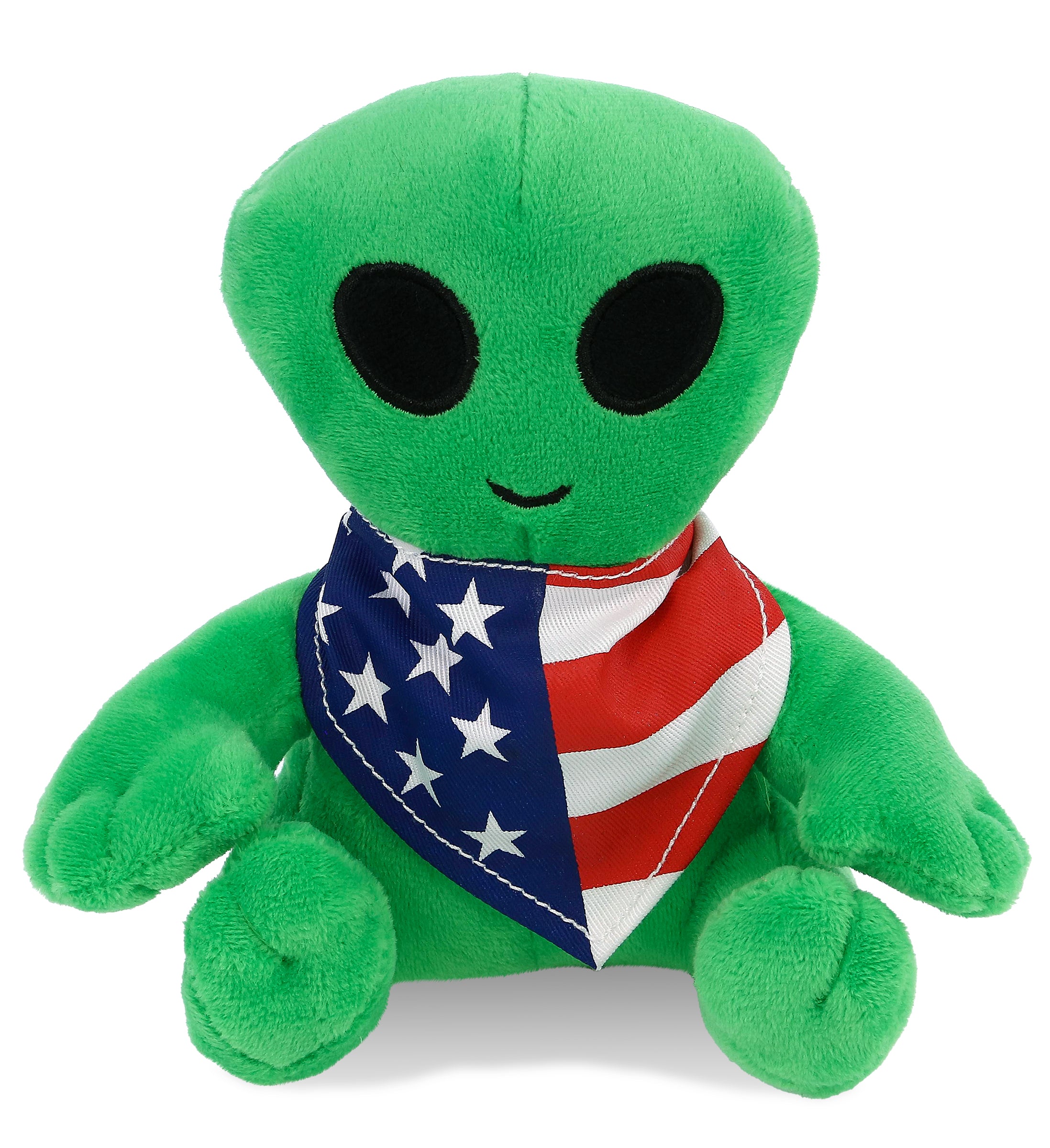 6" PLUSH - ALIEN WITH USA FLAG BANDANA