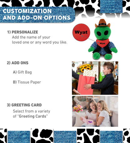 6" PLUSH - ALIEN COWBOY DRESS UP